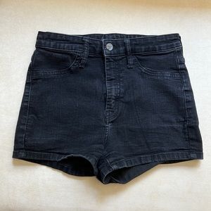 Shorts, High Waisted, Black Denim, Size 6/28R, Great Condition